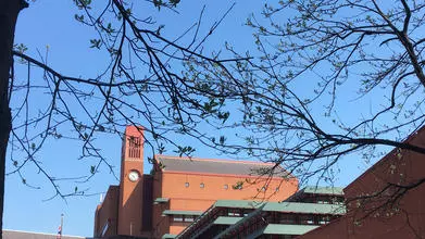 Photo of the British Library taken from Euston Road